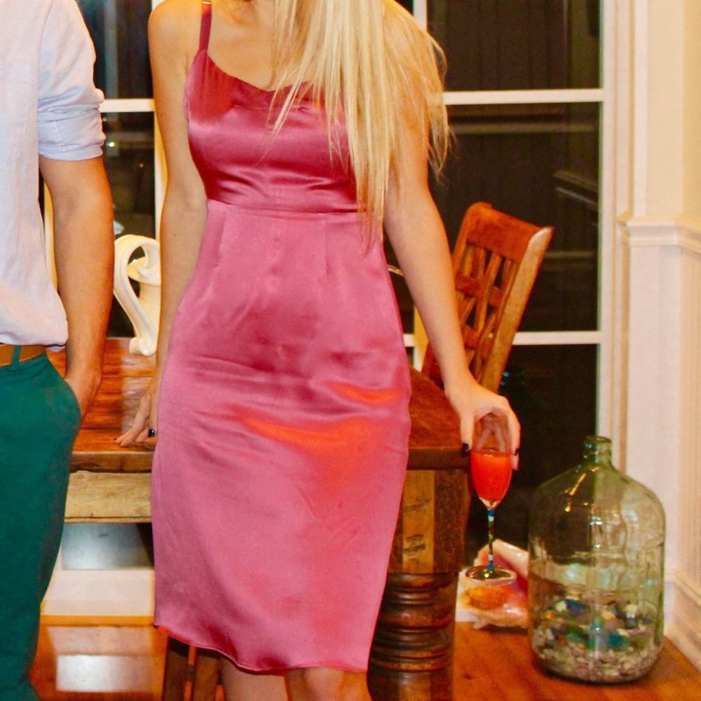 Reformation Pink Silk Slip Dress